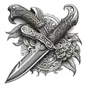 switchblade knife tattoo design idea