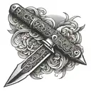 switchblade knife tattoo design idea