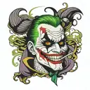 suicide squad joker face tattoo design idea