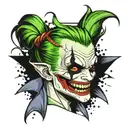 suicide squad joker face tattoo design idea