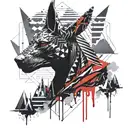 anubis scales pyramids tattoo design idea