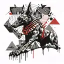 anubis scales pyramids tattoo design idea