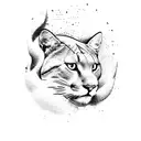 Puma silhouette with snowboard and stand up paddle incorporated tattoo design idea