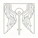 Valkyrie wings intertwined with a key tattoo design idea