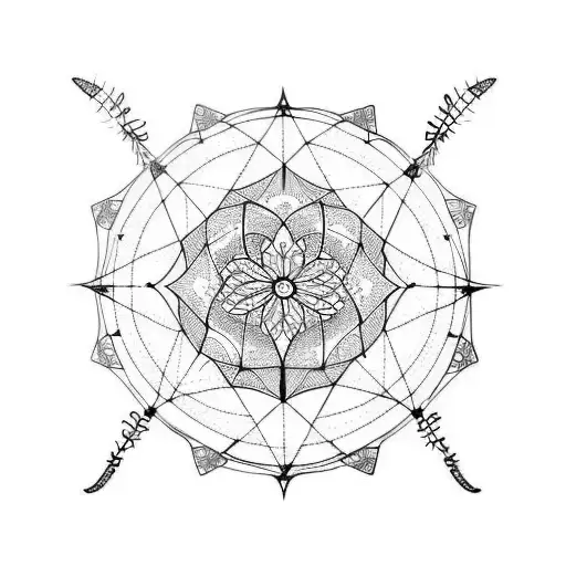 Dreamcatcher with one continuous line tattoo design idea