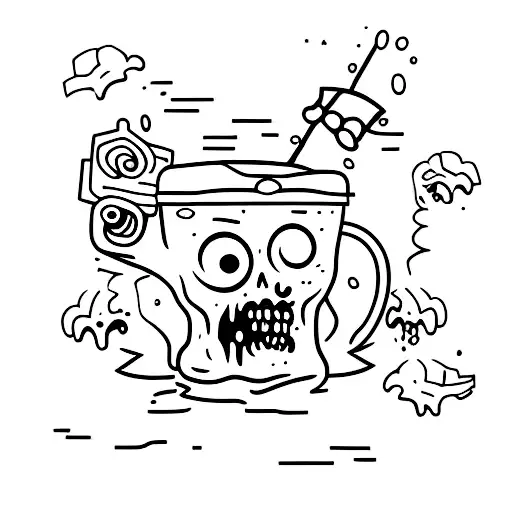 zombie milk cute tattoo design idea