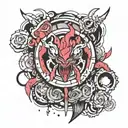 Victim's mark from the anime Yuerserk made from lipstick marks tattoo design idea