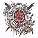 Victim's mark from the anime Yuerserk made from lipstick marks tattoo design idea