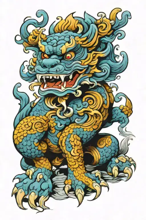 foo dog tattoo design idea