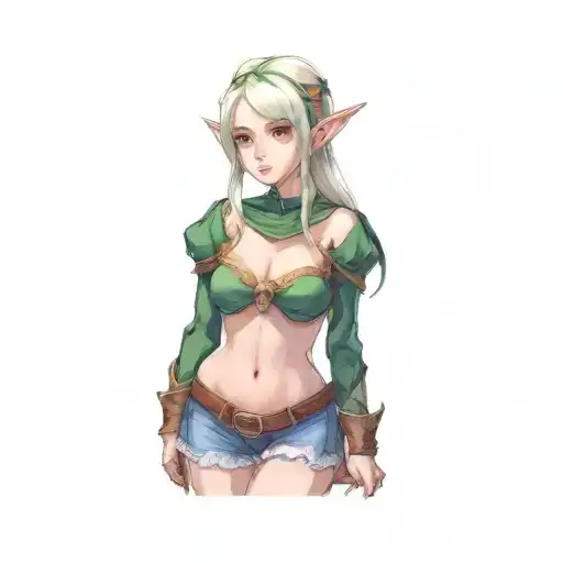 a female elf tattoo design idea