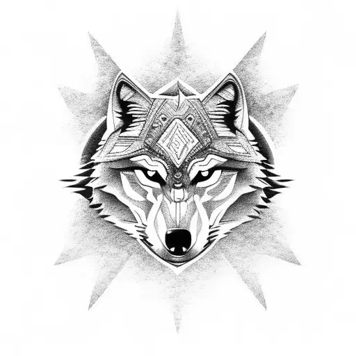 evil wolf tattoo design idea
