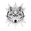 evil wolf tattoo design idea