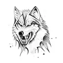 evil wolf tattoo design idea