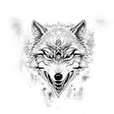 evil wolf tattoo design idea