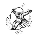 astronaut on moon tattoo design idea