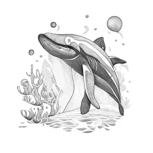 travel orca tattoo design idea