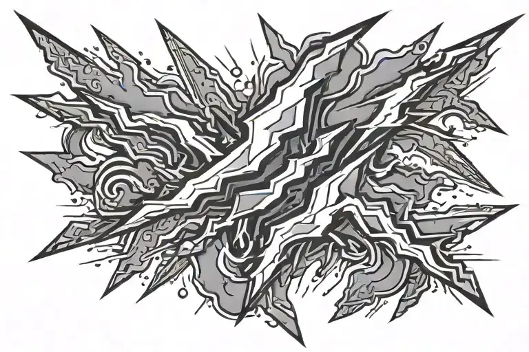 Lightning Bolt pattern tattoo design idea
