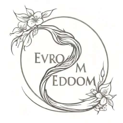 pike, fire, cherry, inscription "evrodom" in Russian tattoo design idea