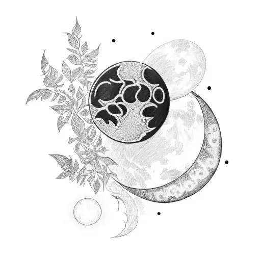 undefeated rose witness moon goddes of education tattoo design idea
