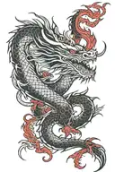 chinese sleeve tattoo design black abd red dragon tattoo design idea