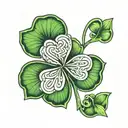 make a tattoo of a four leaf clover where in each leaf there are the letters m, n, f, c tattoo design idea