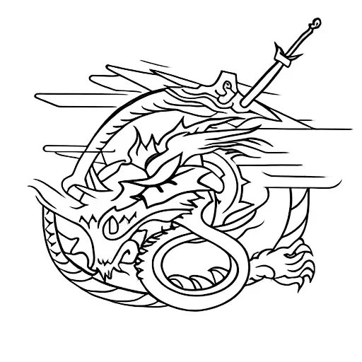 Dragon mulan sword tattoo design idea