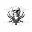 skull with scorpion inside tattoo design idea