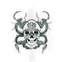 skull with scorpion inside tattoo design idea