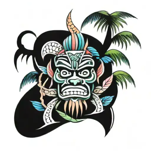 tiki bars tattoo design idea