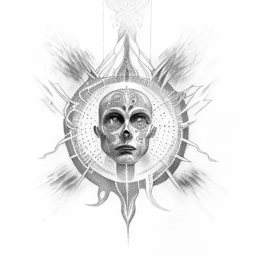 A tattoo depicting a transformative spiritual journey where a soul emerges from within the old tattoo design idea