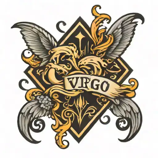 Virgo symbol incorporated with scorpio and Aries  tattoo design idea