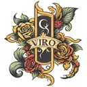 Virgo symbol incorporated with scorpio and Aries  tattoo design idea