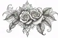 holy grail, rose, and the scopio constellation intertwined tattoo design idea