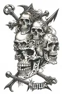 skull metallica album covers mixed tattoo design idea