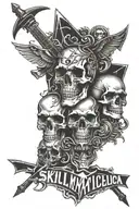 skull metallica album covers mixed tattoo design idea