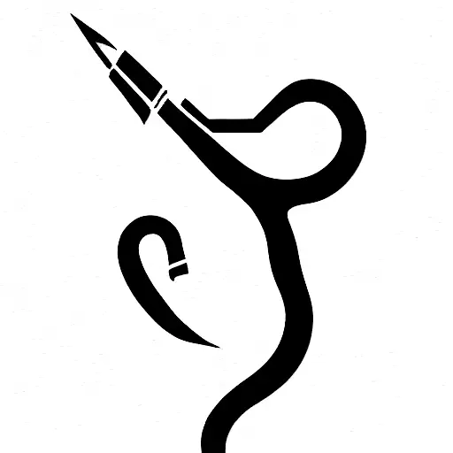 snake around a scalpel tattoo design idea