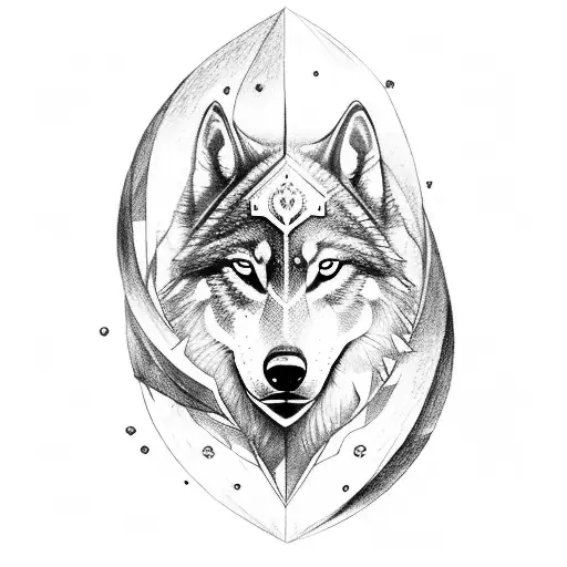 knight with a nordic wolf holding the scalelibur of king arthur  tattoo design idea