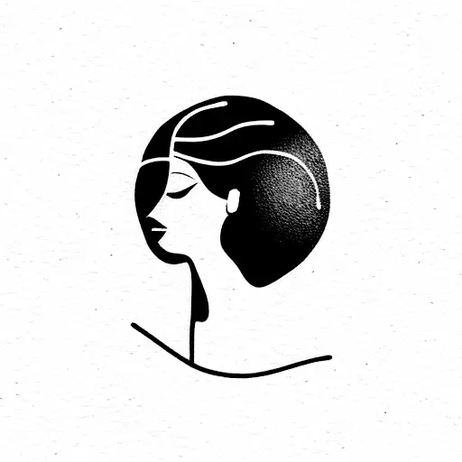 nordic woman silhouette tattoo design idea