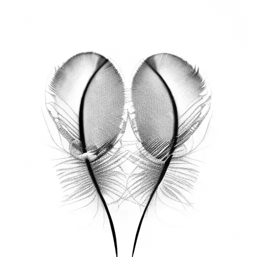 A bird feather with surgical sutures tattoo design idea