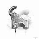 chisel and a hammer that symbolizes the sculpture of beauty tattoo design idea