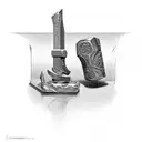 chisel and a hammer that symbolizes the sculpture of beauty tattoo design idea