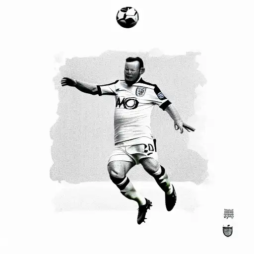 Jersey number 10 on background with wayne rooney sliding in the front  tattoo design idea