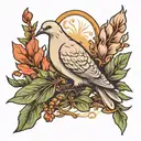 dove of peace with a sprig of laurel in its beak tattoo design idea