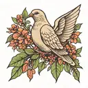 dove of peace with a sprig of laurel in its beak tattoo design idea