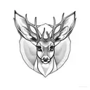 A doe and a buck head looking at eachother tattoo design idea