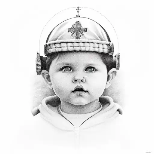 religious kid part of the mafia tattoo design idea