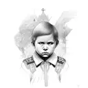 religious kid part of the mafia tattoo design idea
