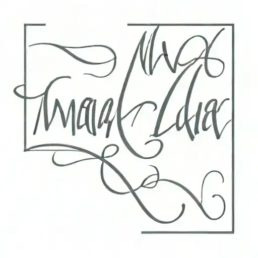 names Maya Lucy Mila name in cursive writing running tattoo design idea