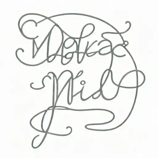  Maya Lucy Mila name in cursive writing  tattoo design idea