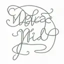  Maya Lucy Mila name in cursive writing  tattoo design idea